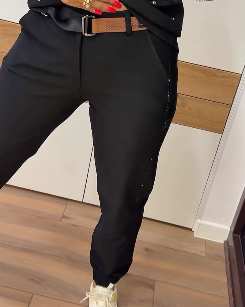 Pantalon Fuselé Poche Court