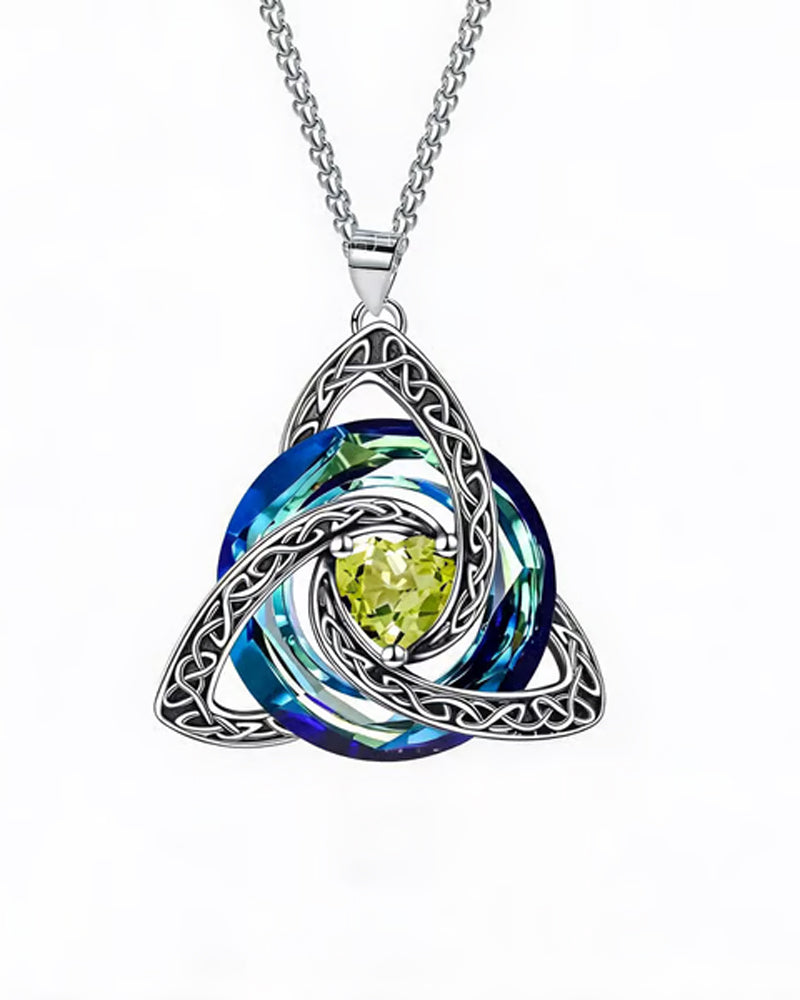 Collier Pierre De Naissance Nœud Trinitaire Celtique ✨