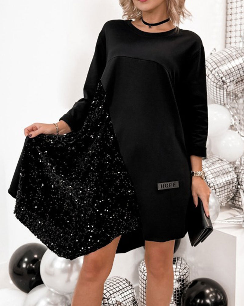 Robe Col Rond Irrégulière