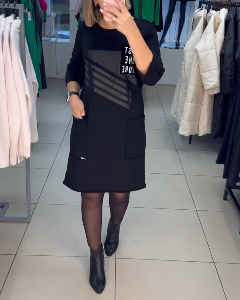Robe droite imprimée avec poche
