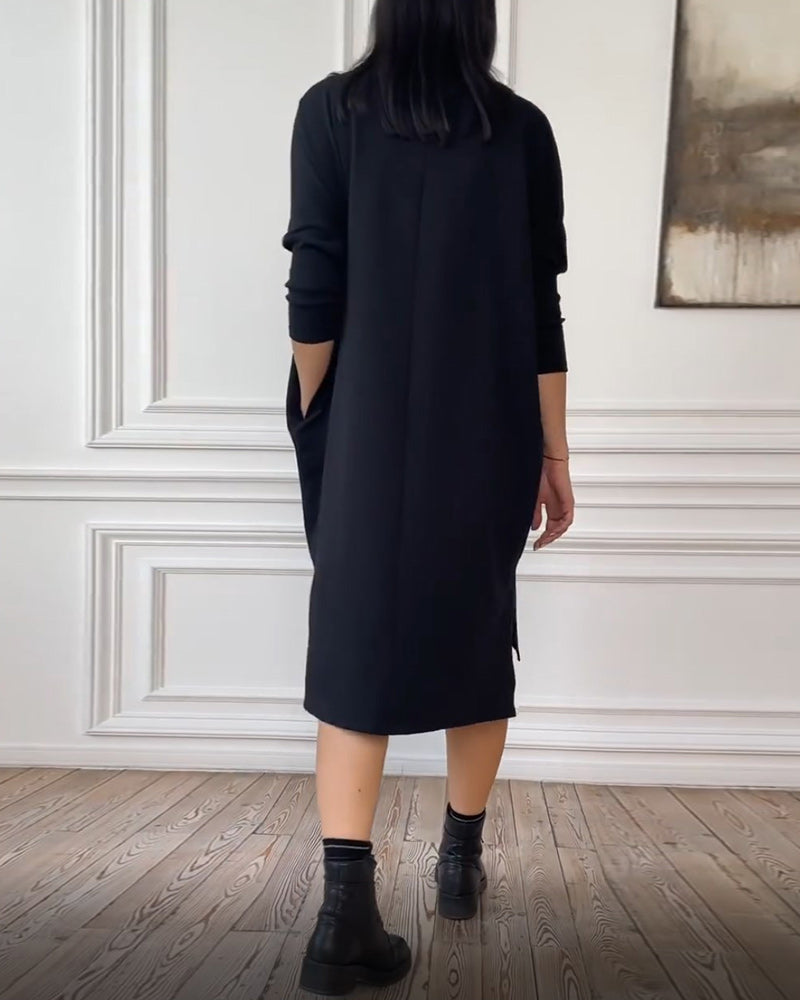 Robe simple imprimée fendue sur le côté