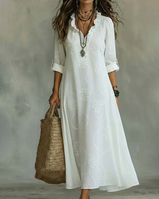 Robe Col V Coupe A Midi