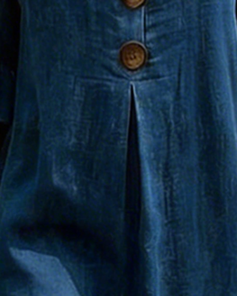 Robe Encolure Carrée Denim