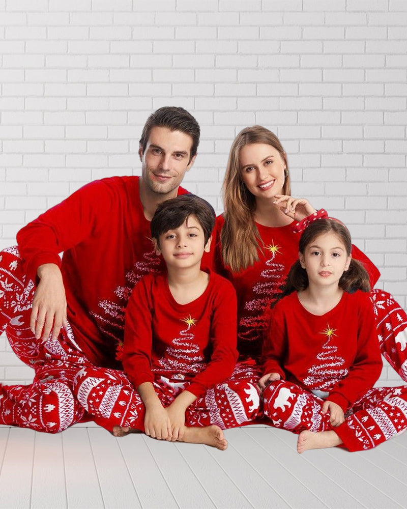 Pyjama familial de Noël à imprimé sapin de Noël