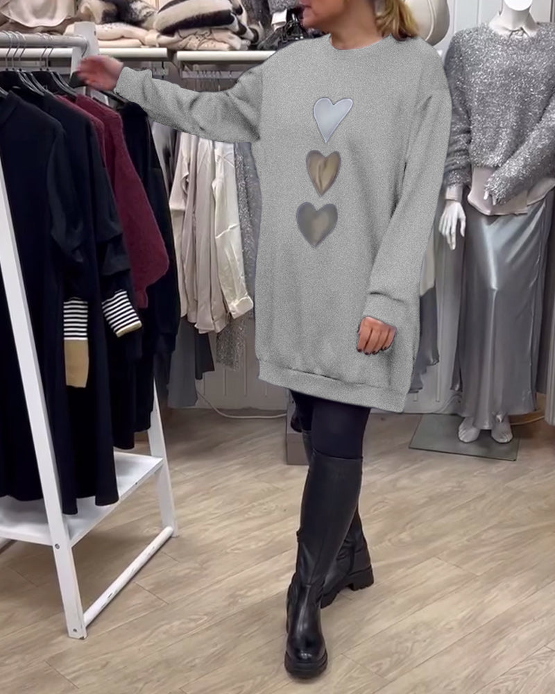 Robe Shift Cœur Motif Casual