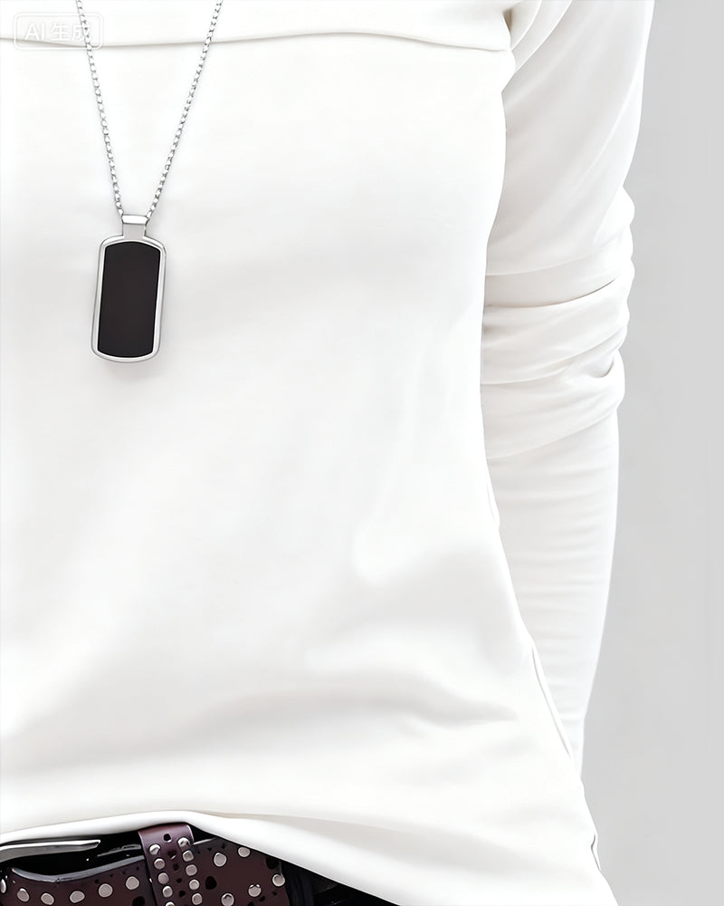 Haut Slim Fit Plissé Manches Longues