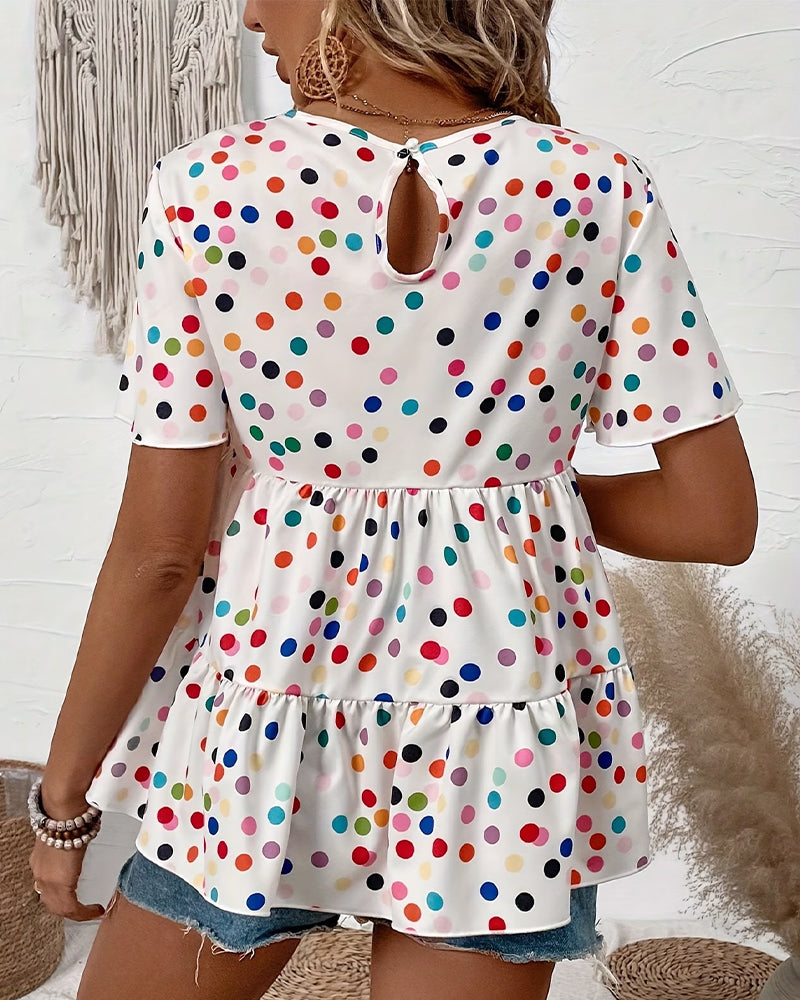 Chemisier Coloré Polka Dot Babydoll
