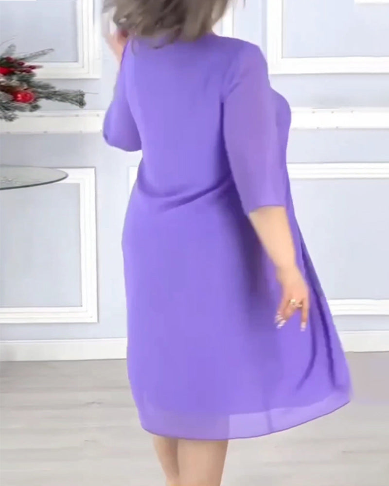 Robe ample de couleur unie pour femme