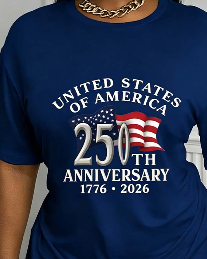 T-Shirt Commémoratif Imprimé Manches Courtes