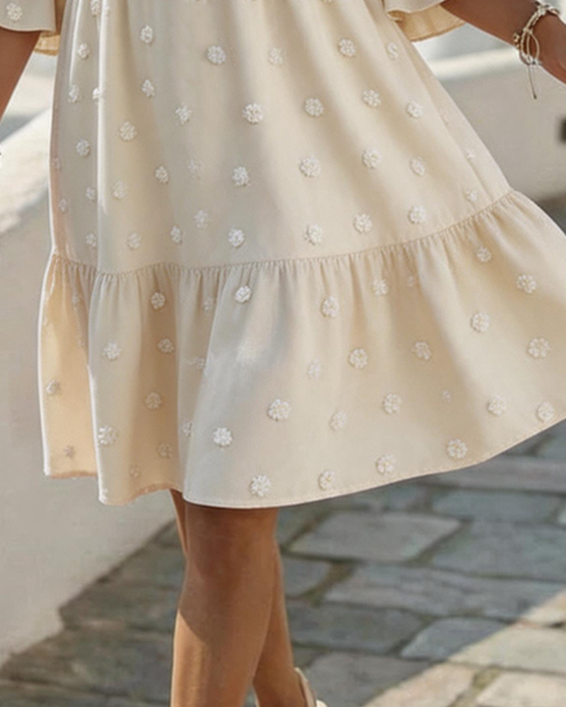 Robe Col V Dentelle Patchwork