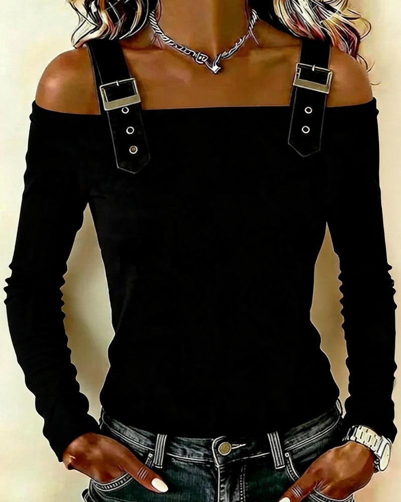 Haut Manche Longue Off-Épaule Camisole