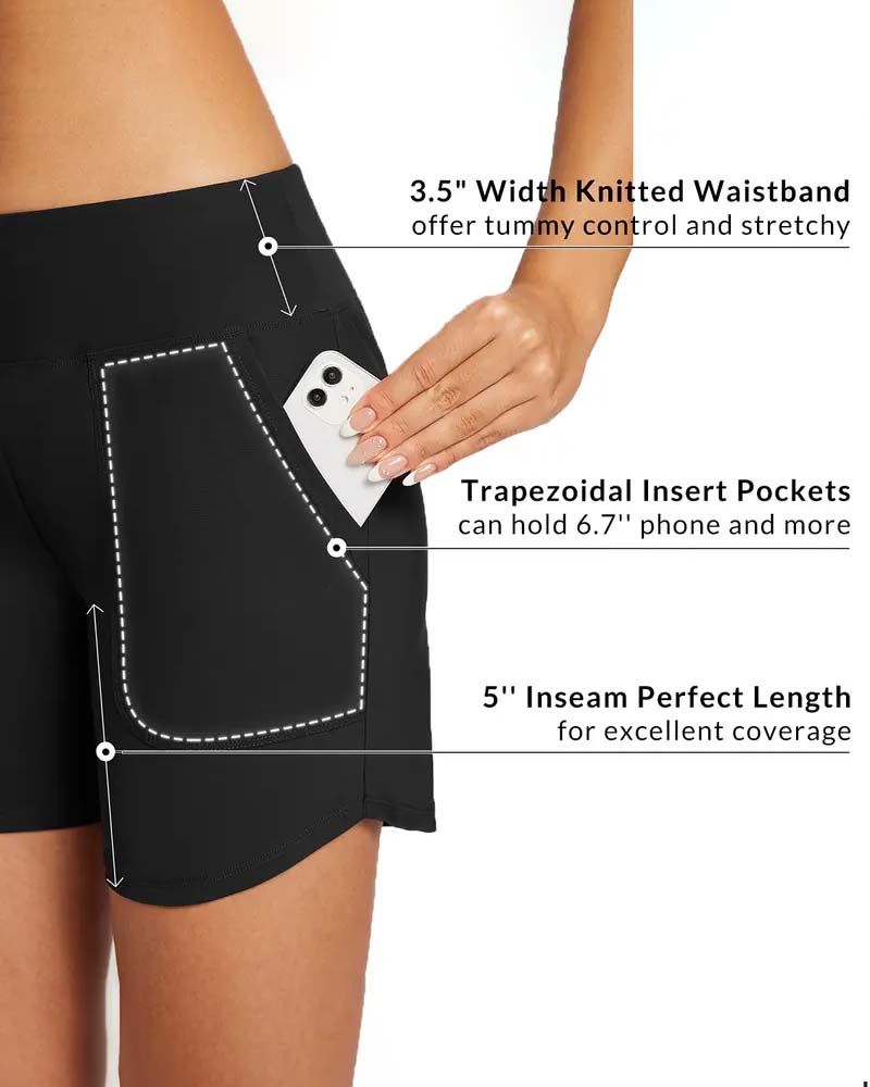 Short Taille Haute Fente Sportif Décontracté