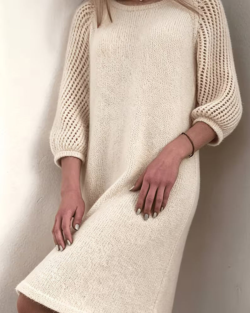 Robe Pull Col Rond 3/4 Manche