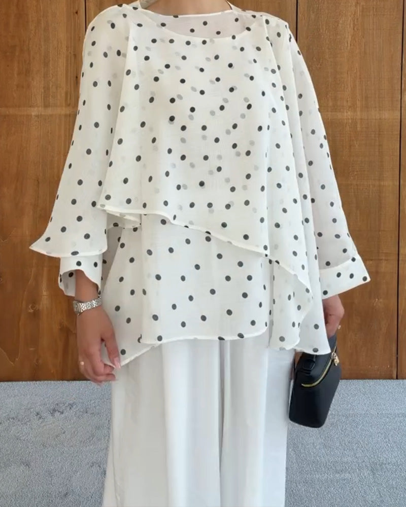 Blouse Polka Dot Irrégulière