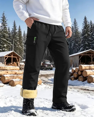 Pantalon Homme Doublé Polaire Droit Cargo