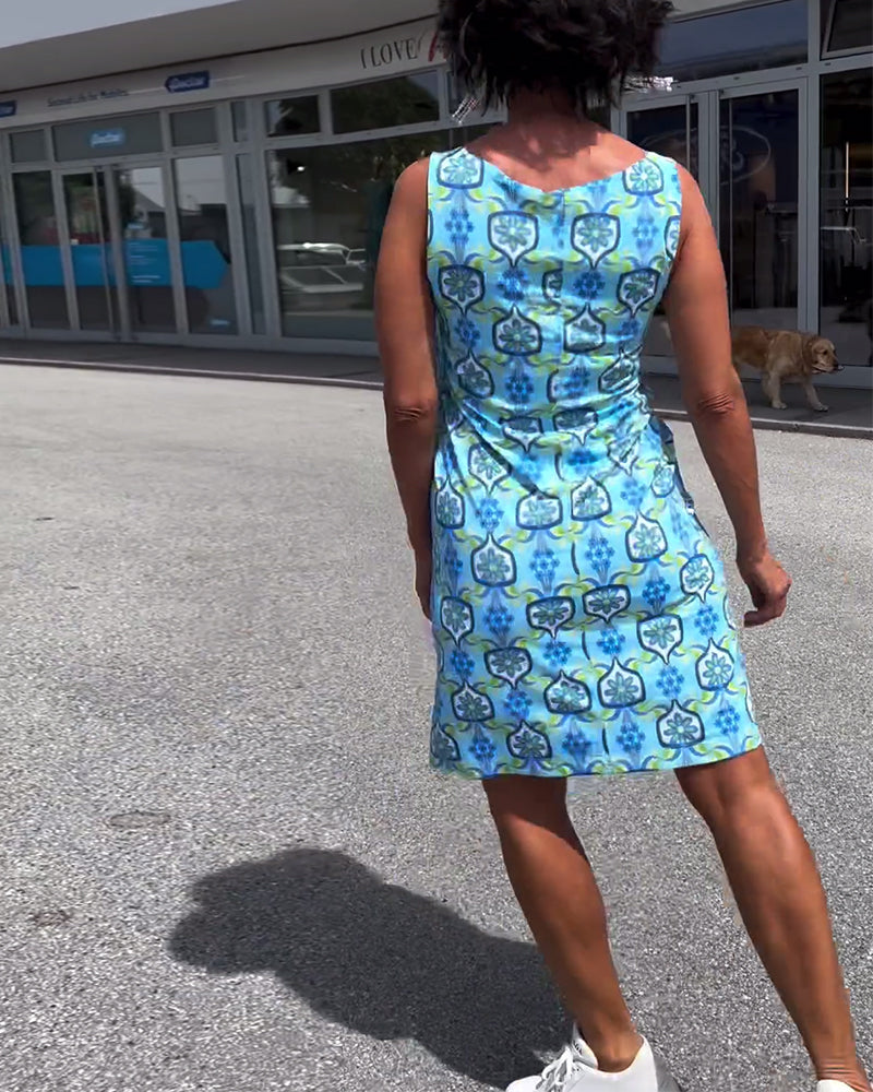 Robe slim imprimée sans manches