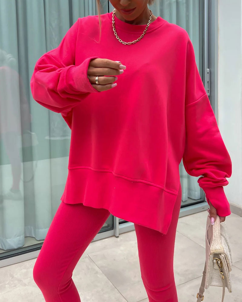 Ensemble Slim Pantalon Ample Sweatshirt