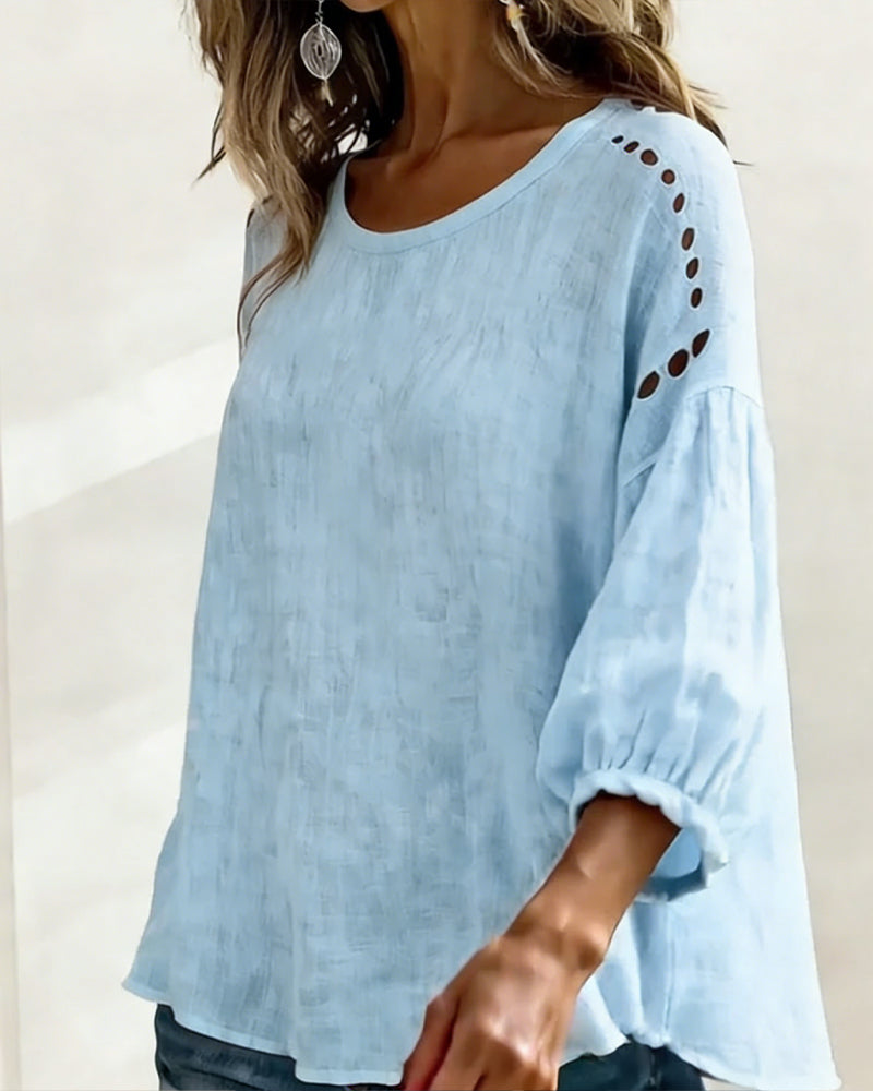 Chemisier Évidé Coton Et Lin