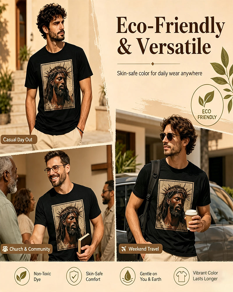 T-Shirt Homme Vintage Noir Imprimé