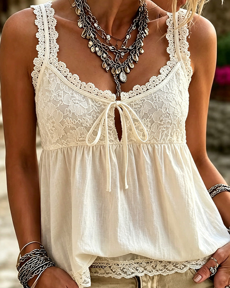 Cami Top Dentelle Attacher Bretelles