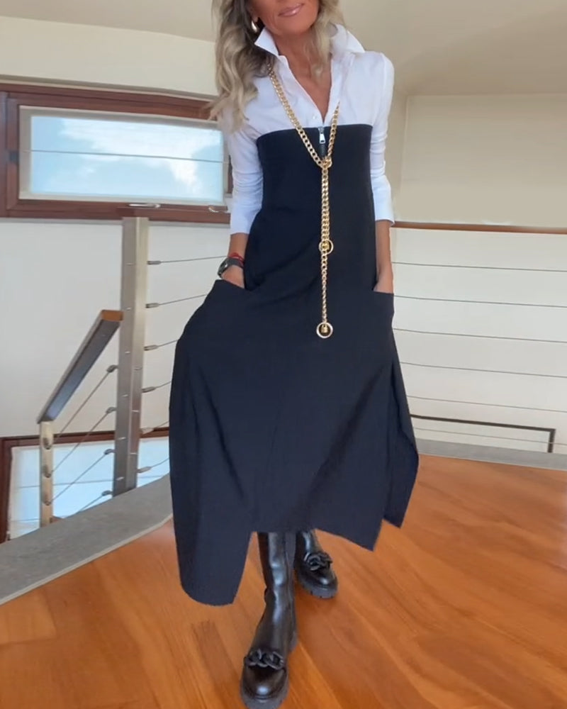 Jupe à poches zippées de couleur unie à la mode