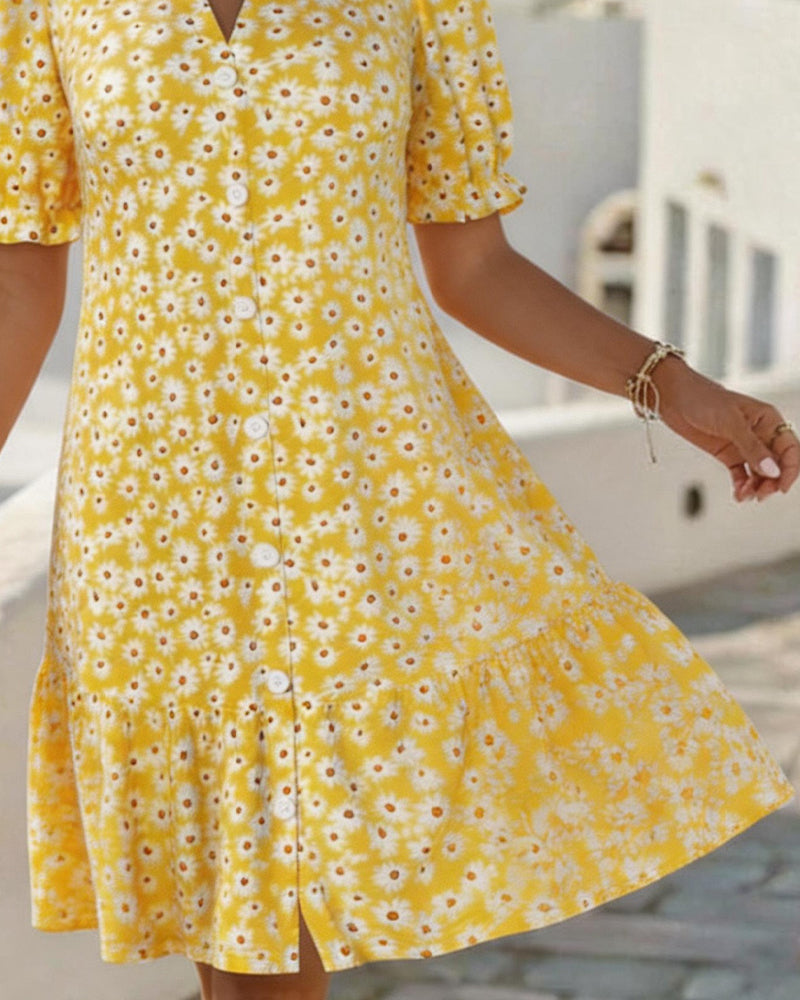 Robes Daisy Imprimé Col V