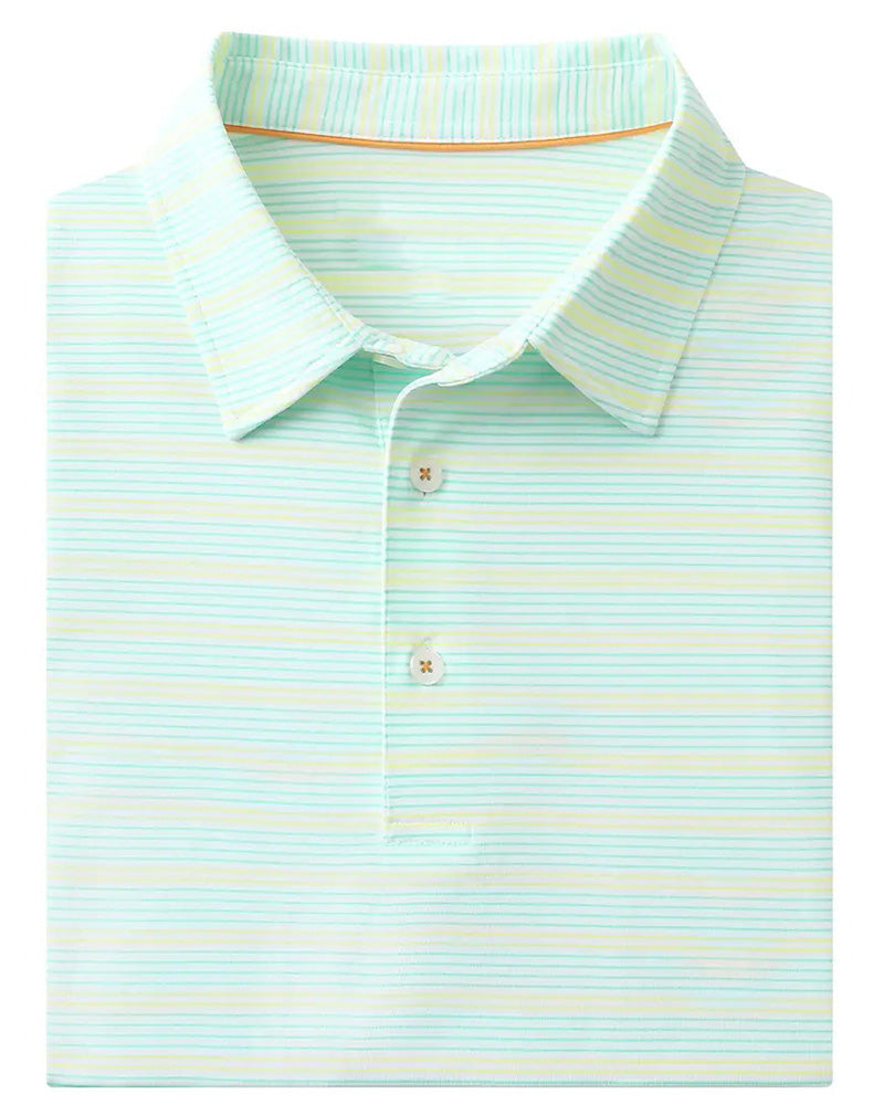 T-Shirt Col Bleu Et Blanc Fine Rayure