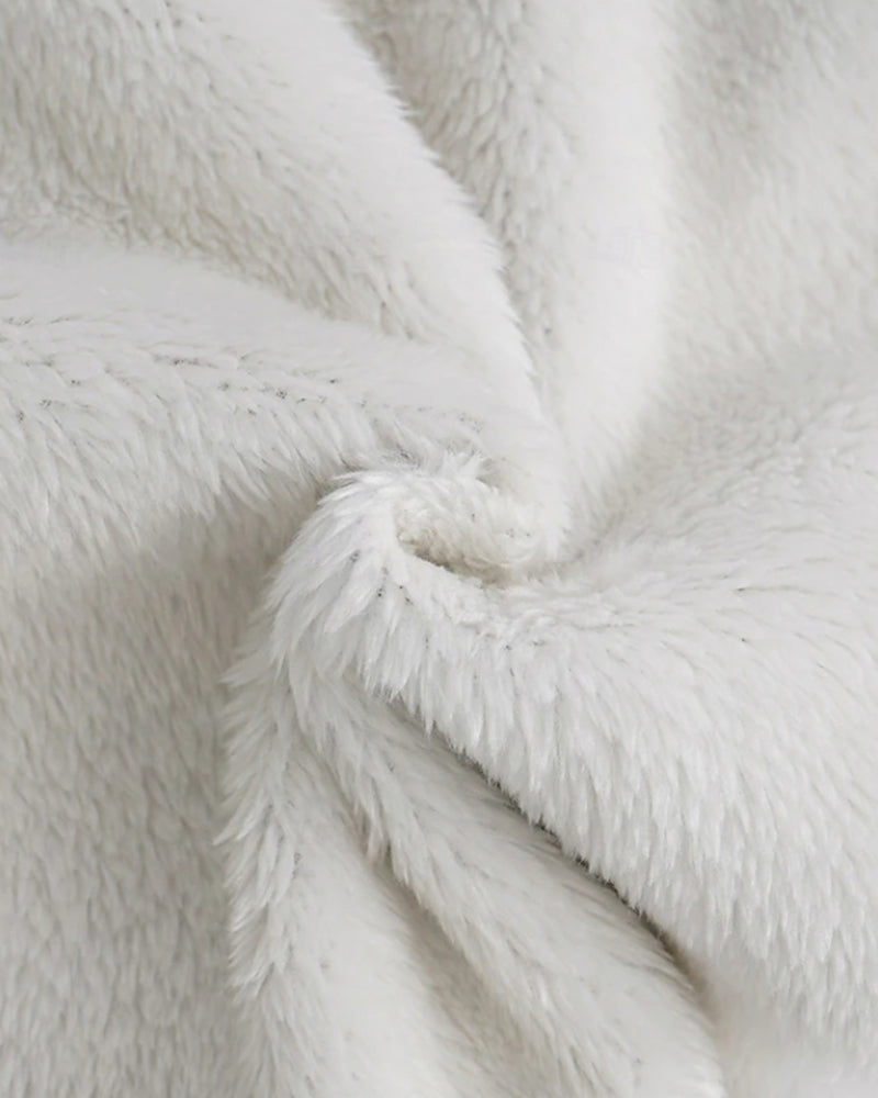 Pantalon décontracté en polaire imprimé lettres