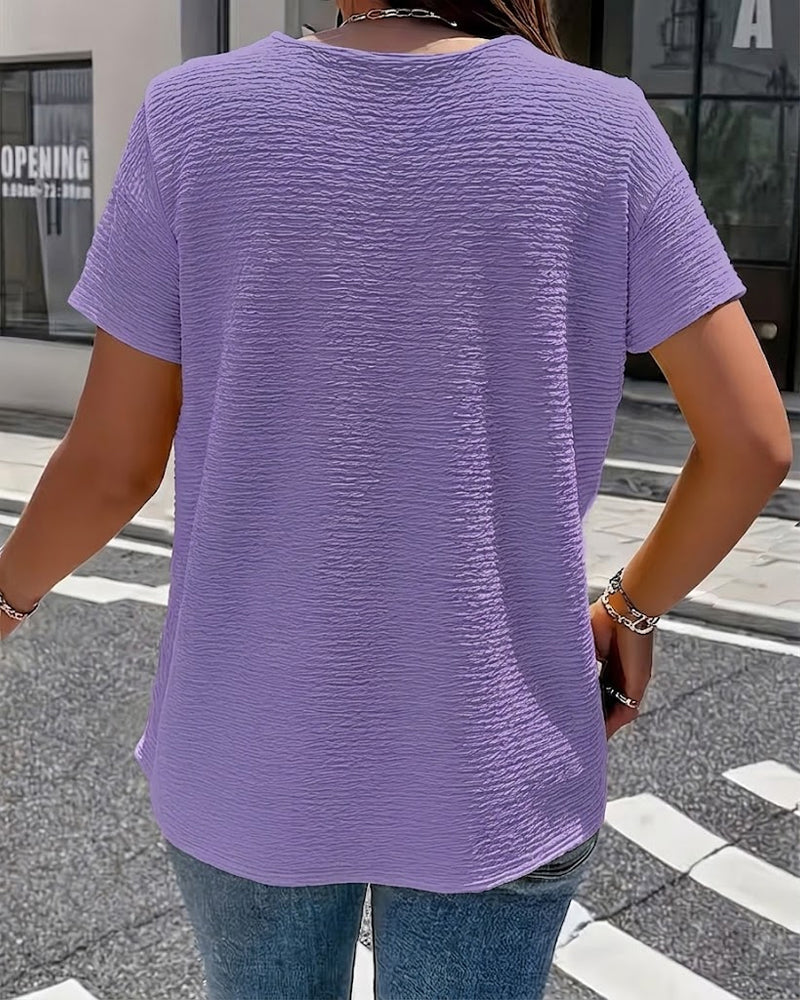 T-Shirt Col Peter Pan Trois Boutons