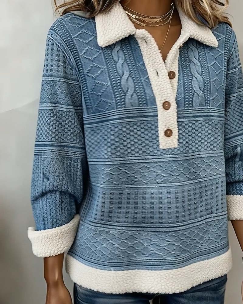 Sweat-Shirt À Col Patchwork Mode Décontracté