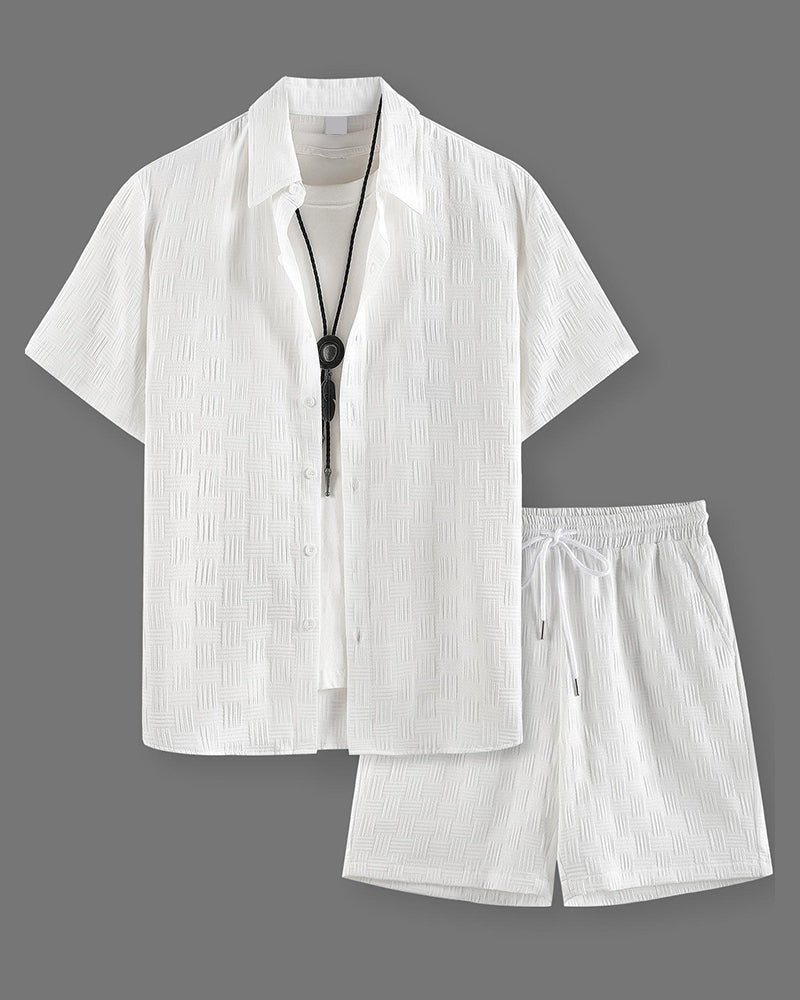 Ensembles À Carreaux Col Polo Décontracté Hommes