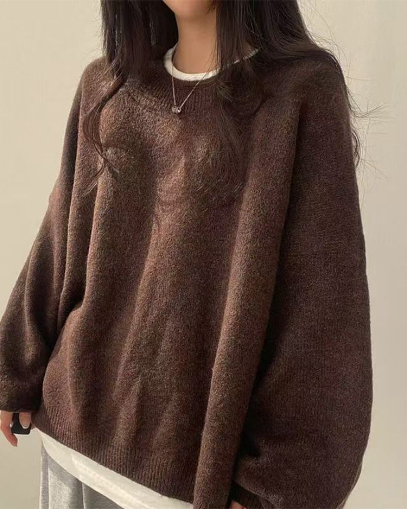 Pull Col Rond Côté Fente