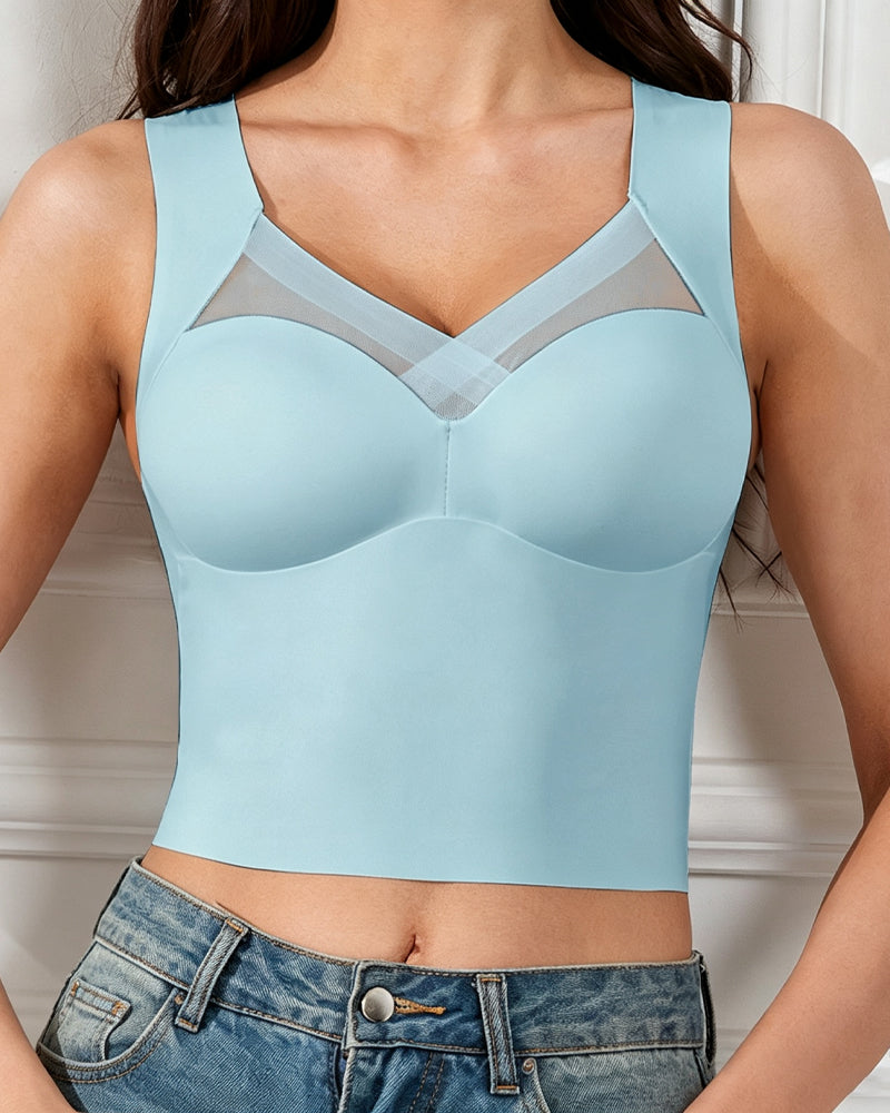 Débardeur Mesh-Splicing Soutien-Gorge Intégré