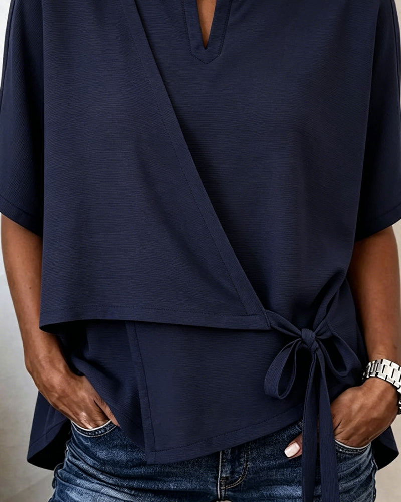 Blouse Décontractée Attache Unie