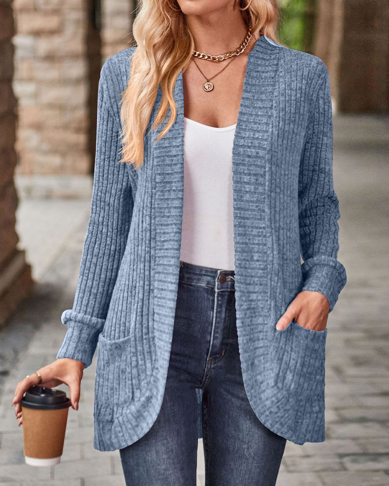 Manteau Brossé Décontracté Manche-Longue
