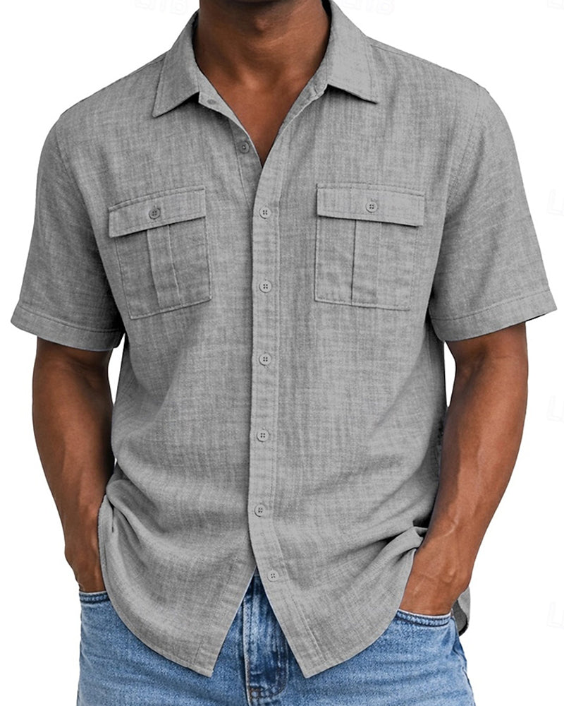Chemise Homme Poche Manche Courte