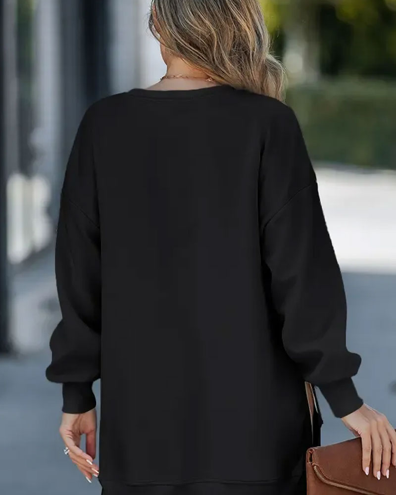 Robe Verre À Vin Noël Imprimé Long Sweat