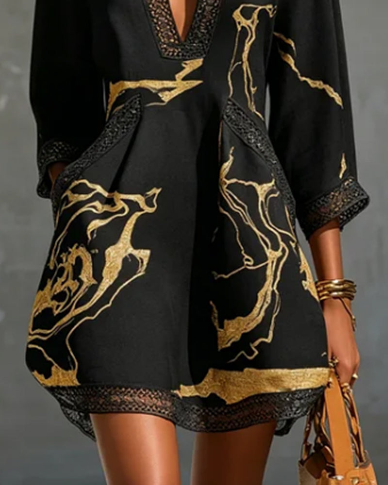 Robe Col Montant Manche Demi Creux