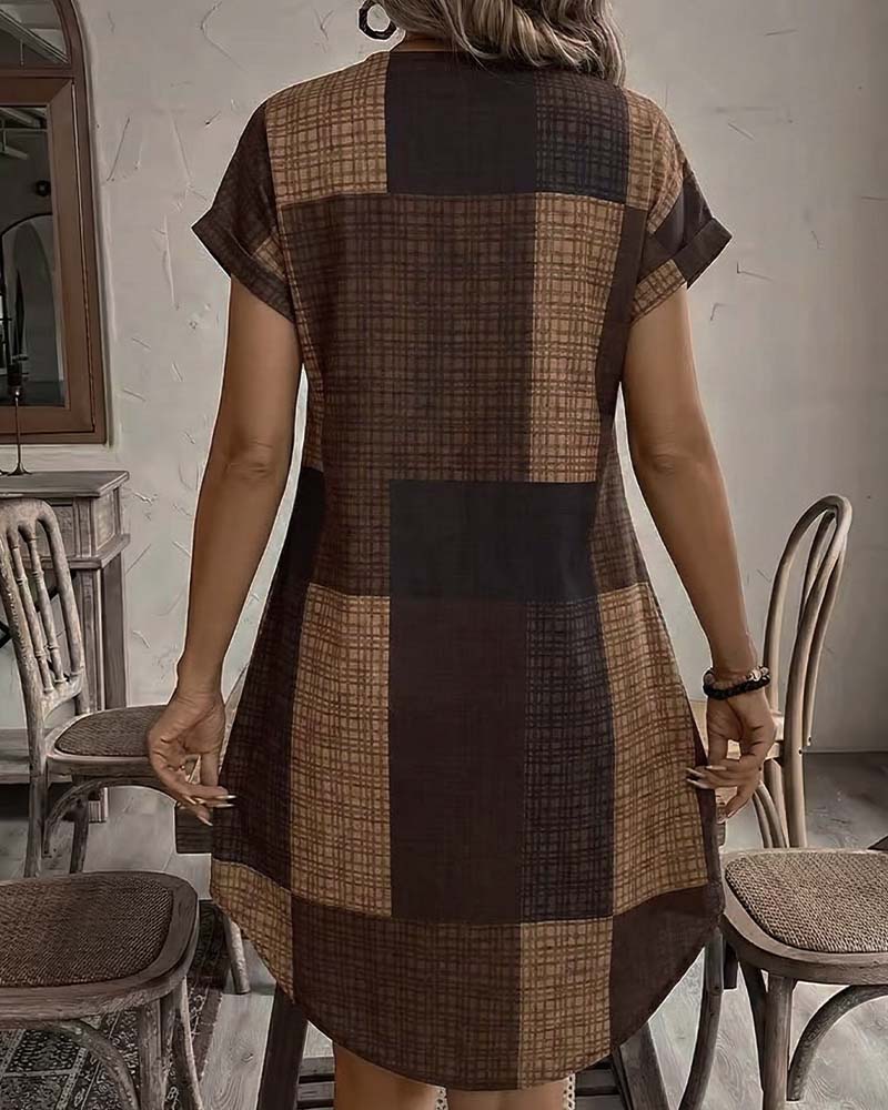Robe Bloc De Couleur Écossais