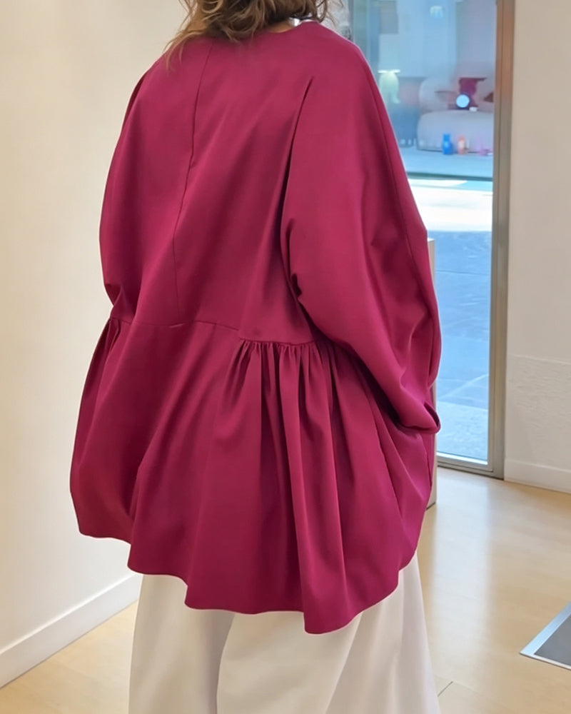 Blouse Unie À Manches Longues