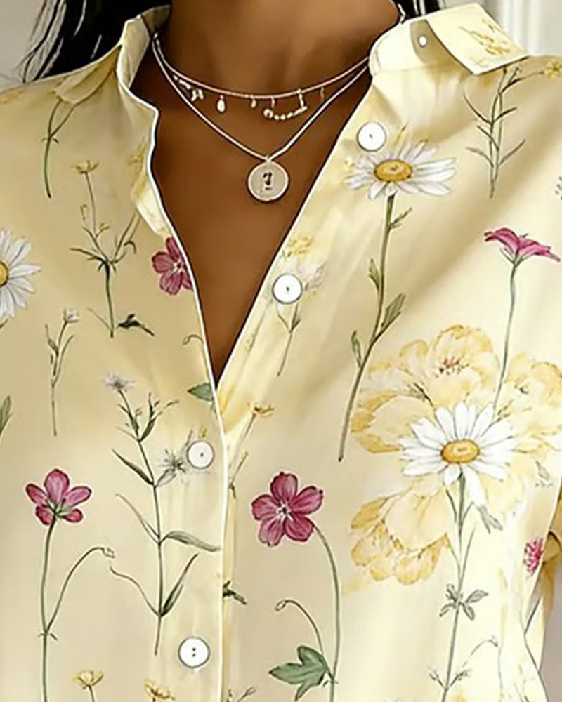 Chemise Frais Imprimé Fleuri