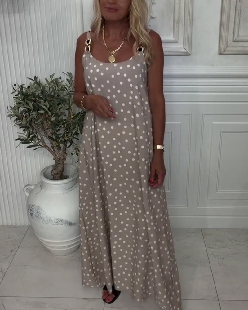Robe Boucle Métallique Bretelles Pois