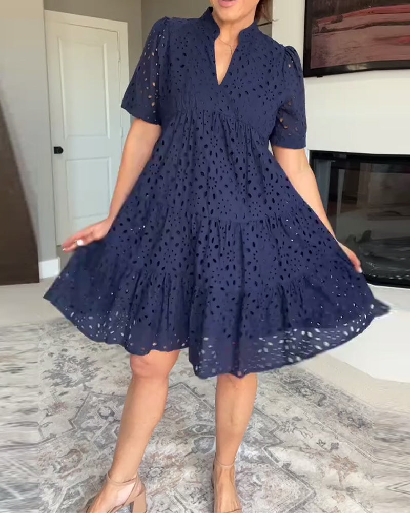 Robe Col Montant Creux Ligne-A