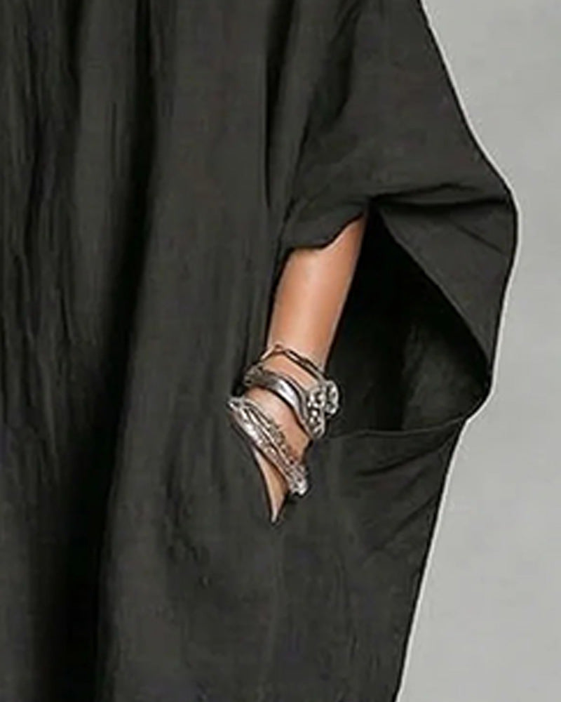 Robe Ample Manche Chauve-Souris Plus Taille