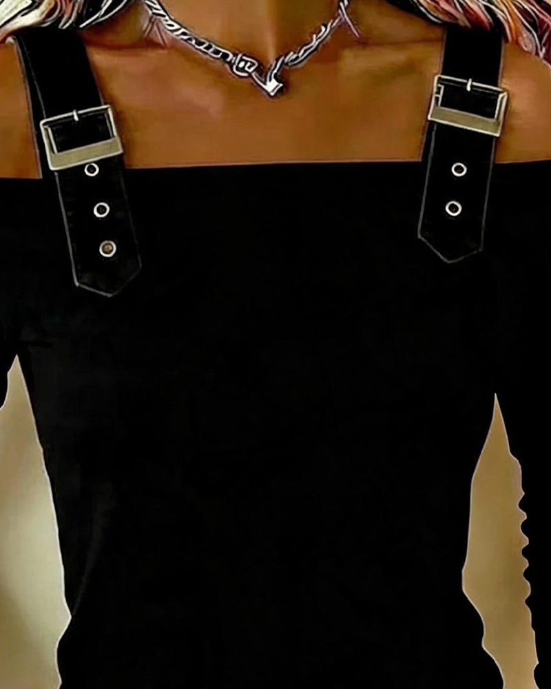 Haut Manche Longue Off-Épaule Camisole