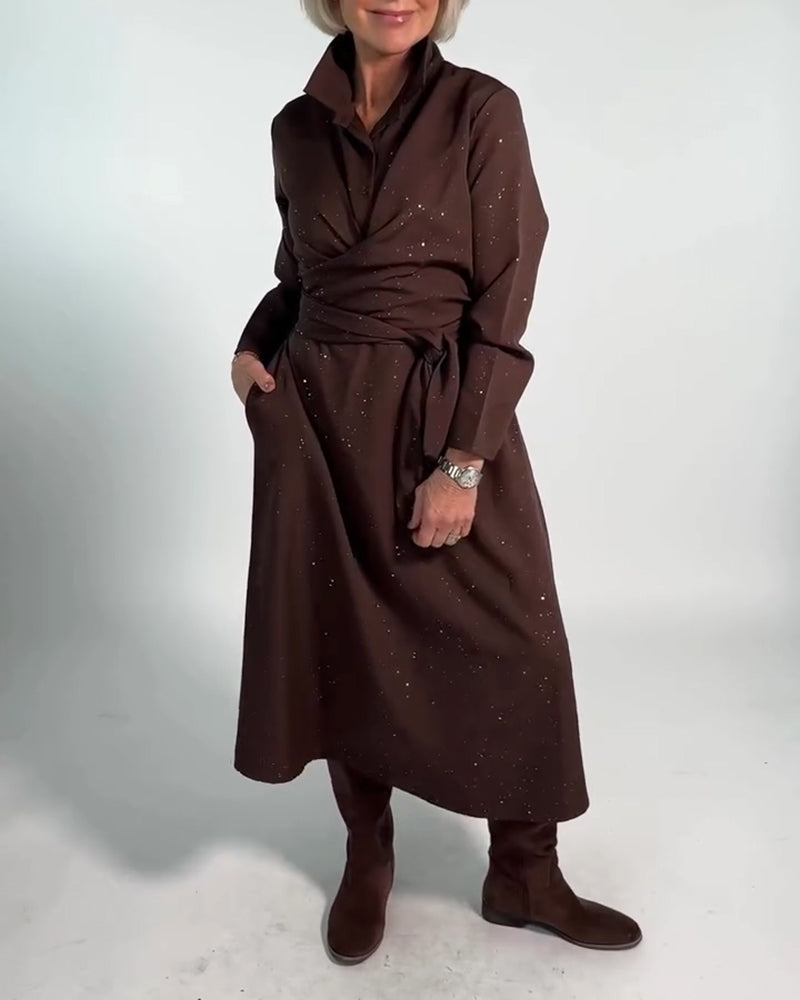 Robe Tendance Scintillante À Effet Taille Cintrée