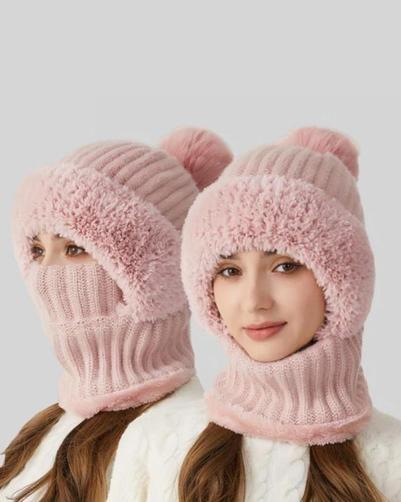 Bonnet Femme Uni Décoré D’Un Pompon