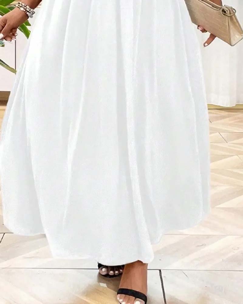 Robes Col V Évasé Bretelle Spaghetti Longue