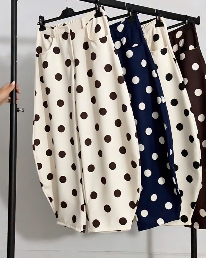 Pantalon Vintage Polka Dot Décontracté Harem