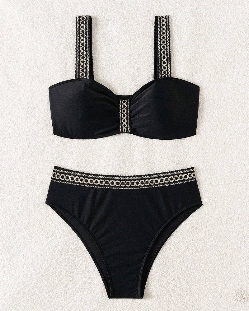 Maillot De Bain Deux Pièces Imprimé Avec Soutien-Gorge Push-Up